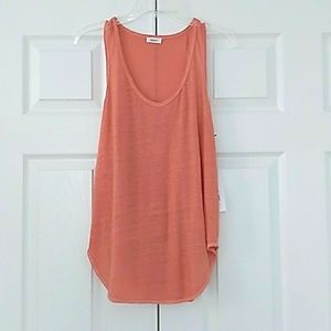 Wilt Apricot Orange Italian Linen Jersey Tank Top
